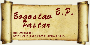 Bogoslav Paštar vizit kartica